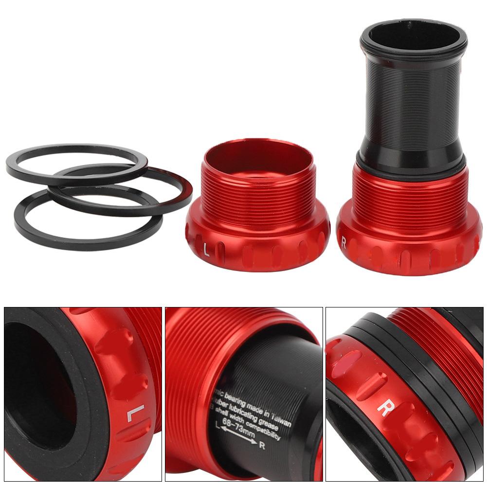 Stop Aluminium Lekki Rower Górski Wkręcany Gwint Łożyska Ceramiczne Suport Akcesorium Rowerowe Czerwony