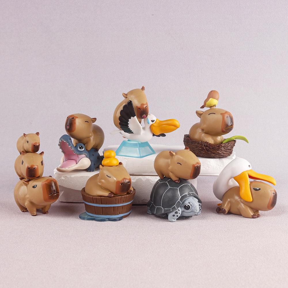 Hot Capybara Figure Animals Simulation Capibara Kawaii Anime Figures Doll Children Birthday Christmas Gift Poseable Articulated Scale Detailed Movable