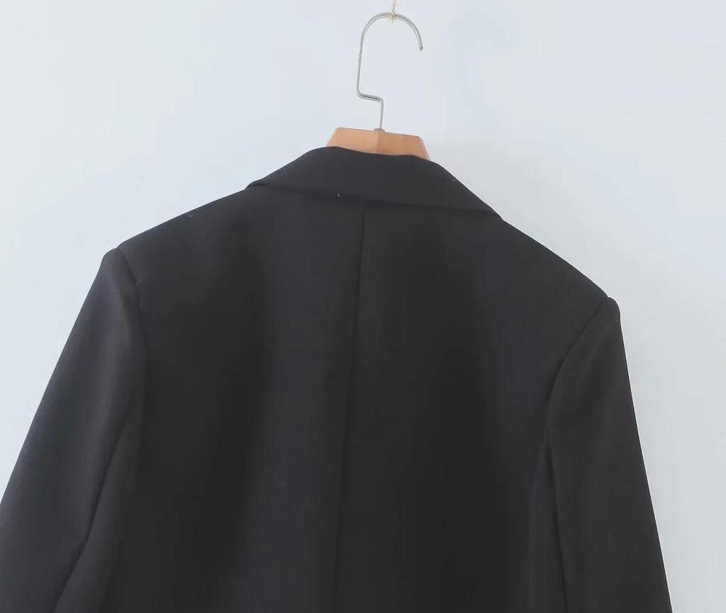 Trendy Spring & Autumn Women's Short-Sleeve Suit Jacket + High-Waist Pocket Skirt