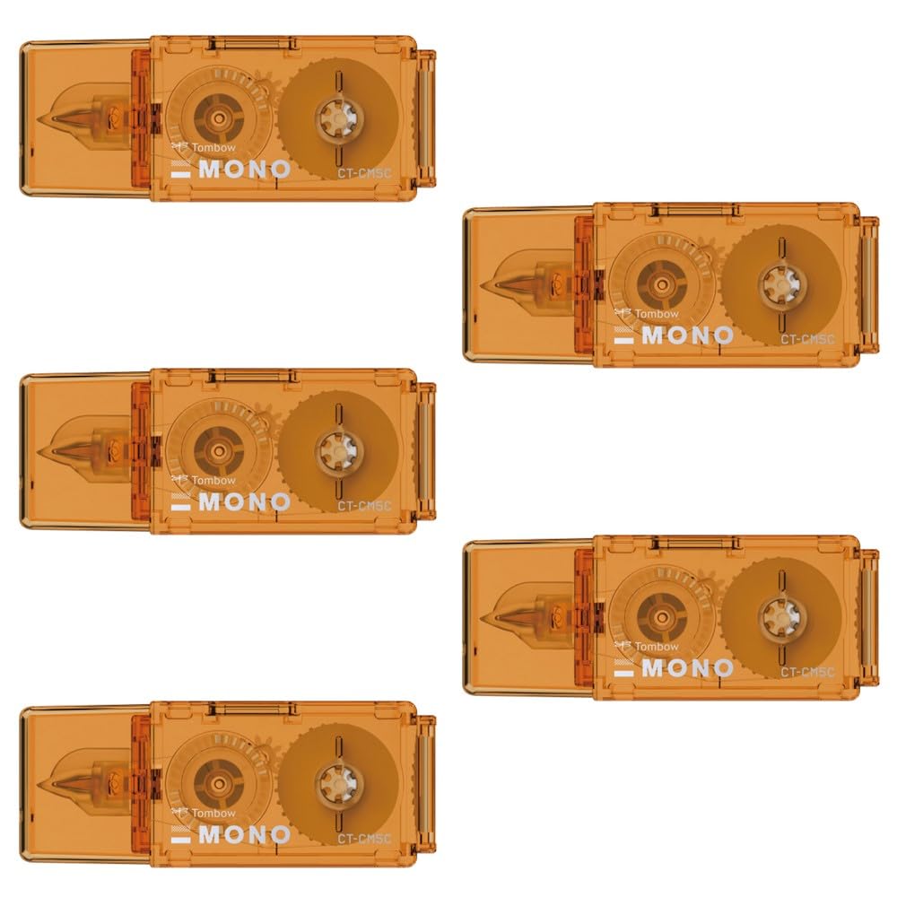 

Tombow MONO Pocket Корректирующая лента, 5 мм, одноразовая, ширина, тип, 4 м, оранжевая, 5 шт. (CT-CM5C51L-5P) оранжевый