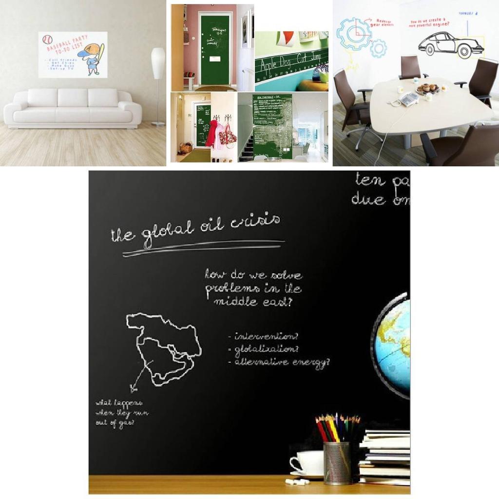 Writable Pvc Wall Sticker Repositionable Blackboard For Kids Doodling And Learning