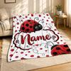 Marienkäfer Name Korallenfleece Decke Personalisiert Niedlich Garten Dekoration