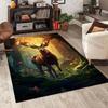 Deer In Forest Sunlight Filtering Carpet for Living Room Bedroom Bedside Floor Mat Cloakroom Children Playing Mat Area Rug