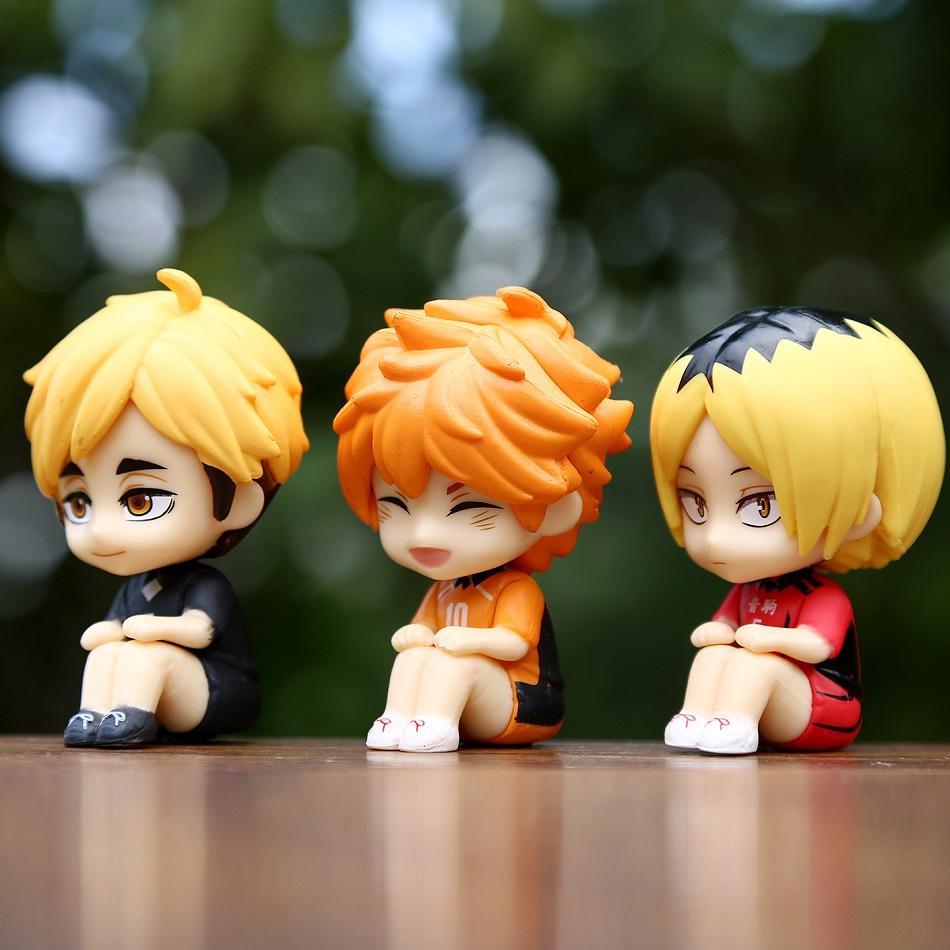 Q Version Haikyuu!! Hinata Sugawara Koushi Mini Figure Anime Periphery Kawaii Sitting Toys Desktop Car Ornaments Model Perfect Gifts