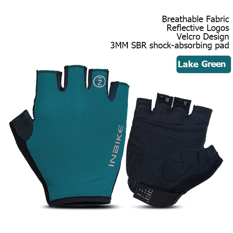 INBIKE Rękawiczki rowerowe bez palców na lato, rękawiczki rowerowe amortyzujące wstrząsy, oddychające, rękawiczki na rower górski MTB, akcesoria rowerowe