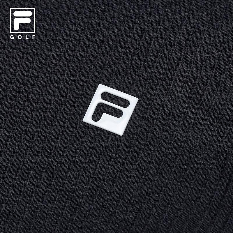 Fila Color Block Stand Collar Fashion Casual Long Sleeve T-Shirt Women Tops Black A11W445221B-BK