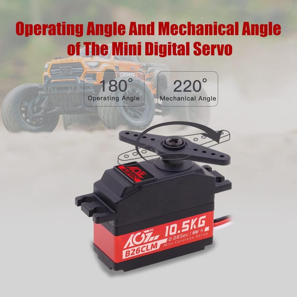 AGFRC 10.5KG Digital Coreless RC-Servo-Motor - High Speed Servo with Aluminum Middle Shell Titanium Gear for 1/12 on Road Small Planes RC Car