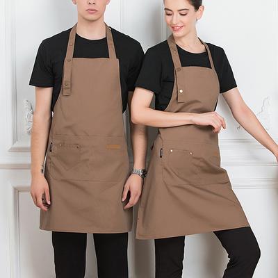 Mehrzweck-Schürze aus wasserdichtem Segeltuch mit Taschen – langlebig und stilvoll für Baristas, Köche und Floristen, Milchtee-Läden, Snackbars