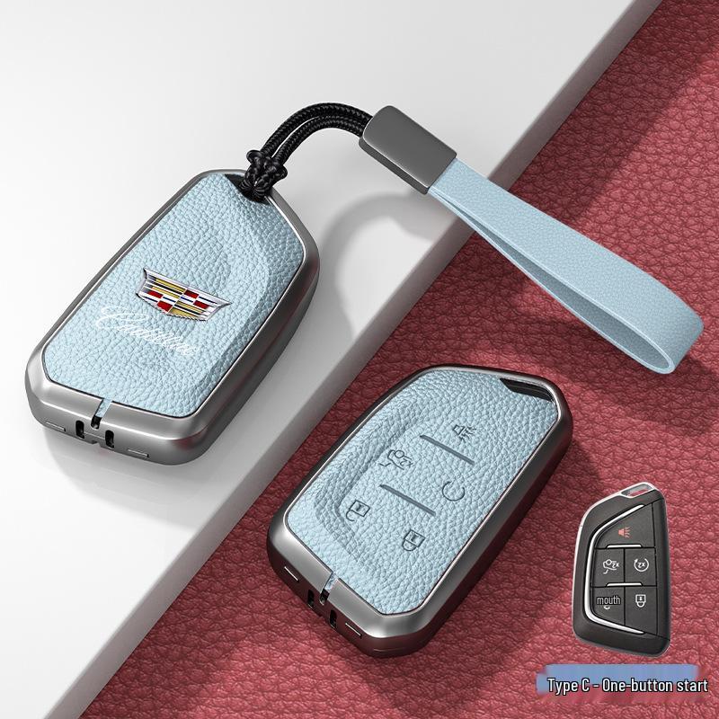 Lädernyckelskydd för Cadillac XT5/CT6/XT4/XTS och ATSL – Unisexdesign med spänne