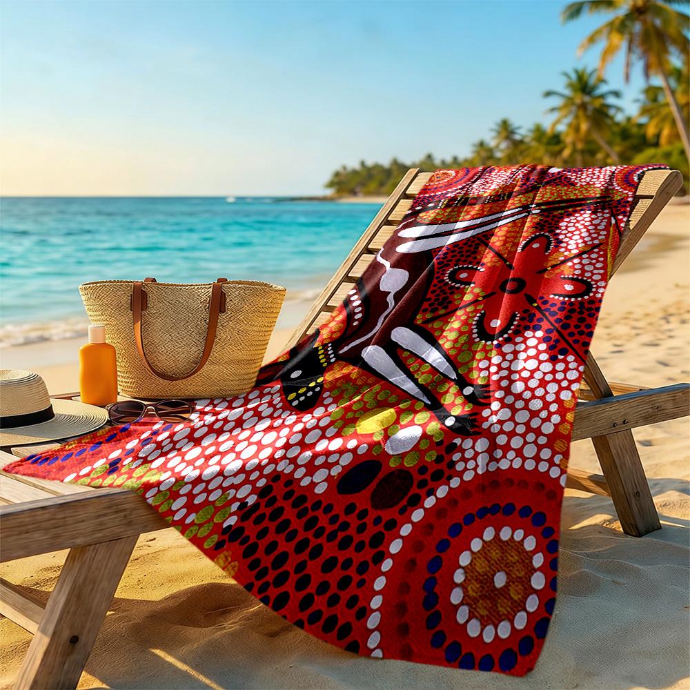 Australian Aboriginal Style Beach Towel High Absorbency & Quick-Dry Comfortable Lightweight