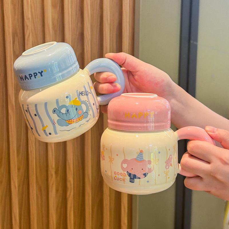 ins cute baby elephant ceramic mug high-value birthday gift for girl girlfriends meaningful souvenir