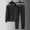 Men's Fall and Winter Casual Suit Embroidered Jacket + Trousers Two-Piece Set