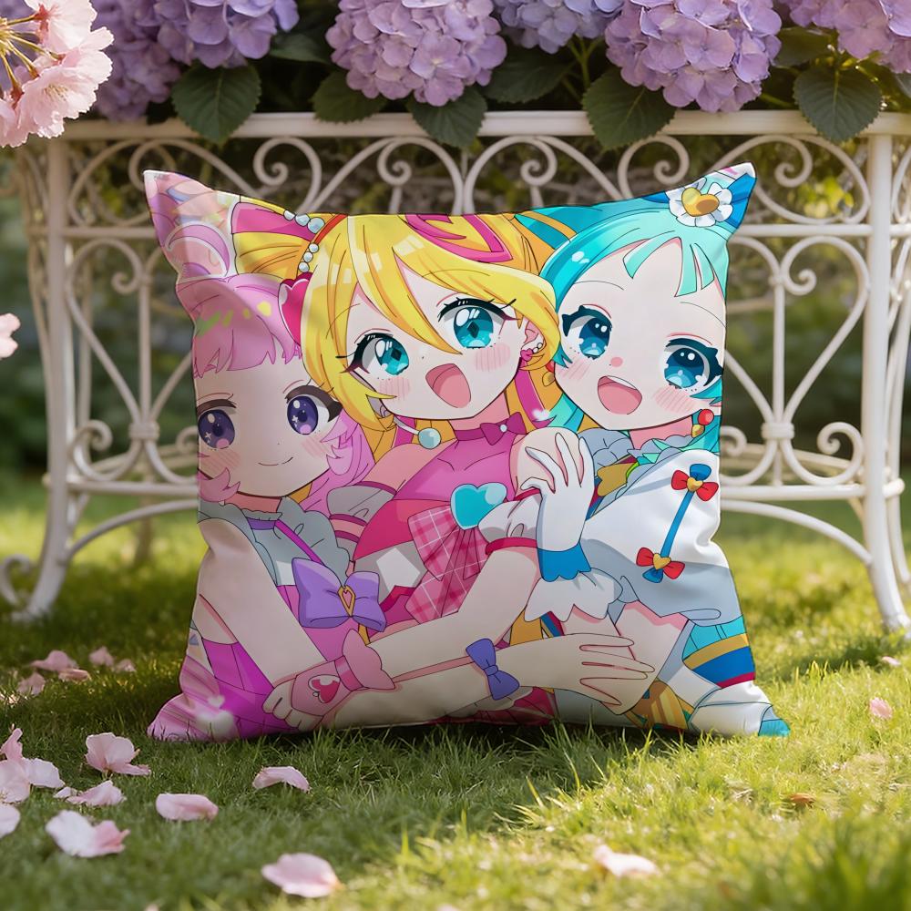 Cute Anime H-Himitsu no AiPri Cushion Cover Home & Car Dual-Scene Pillow Cover: Reversible for Premium Comfort