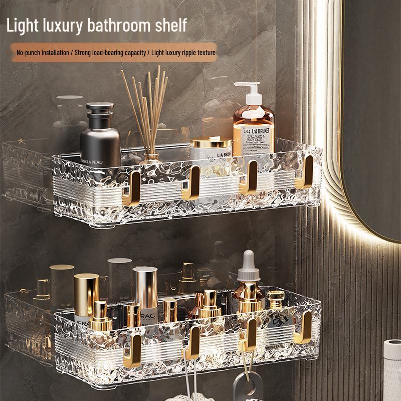 Punch-Free Wall-Mounted Bathroom Shelf for Storage and Organization