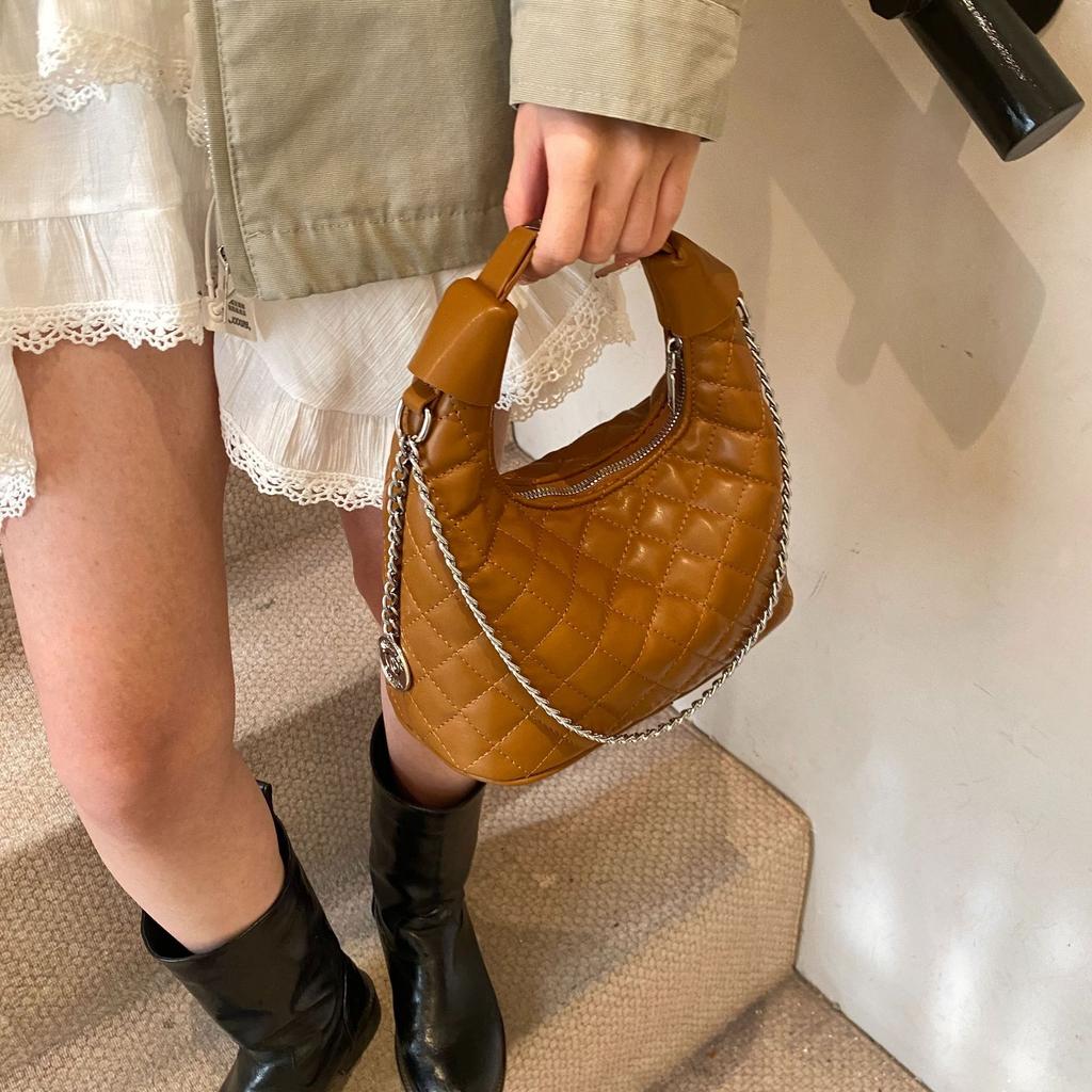 Retro Kleine Tasche Damen Nische Raute Kette Knödel Tasche High-End Einzelne Schulter Umhängetasche Achseltasche