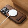 SUTENI G2 For iPhone 15 Pro Magnetic Case Litchi Texture Leather+TPU Cover with Kickstand