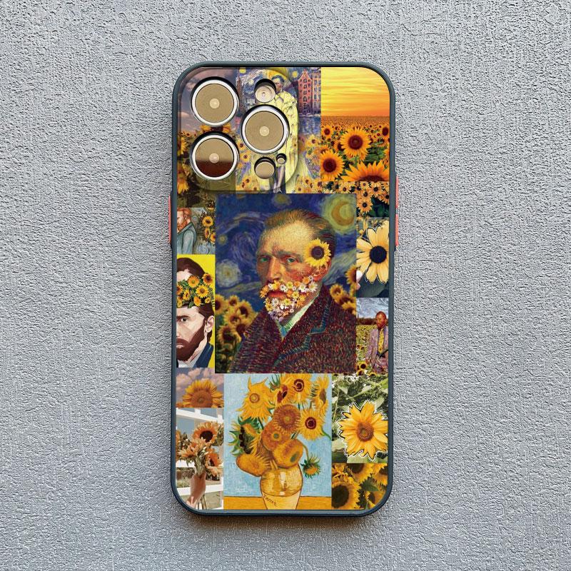 Vintage Van Gogh Phone Case for iPhone 16 13 12 Mini 15 11 14 Pro Max Illustration Case for iPhone 8 7 Plus SE X XS XR Cover