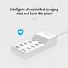 50W Multiport USB-Ladegerät Schnellladung Typ C Hub-Adapter für IPhone Samsung Xiaomi 10-Port USB-Handyladegerät Verlängerungssteckdose