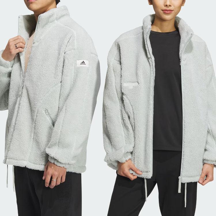 adidas Sportswear Lounge Jacket With Solid Color Tag Unisex Jackets Silver-Grey IQ1367