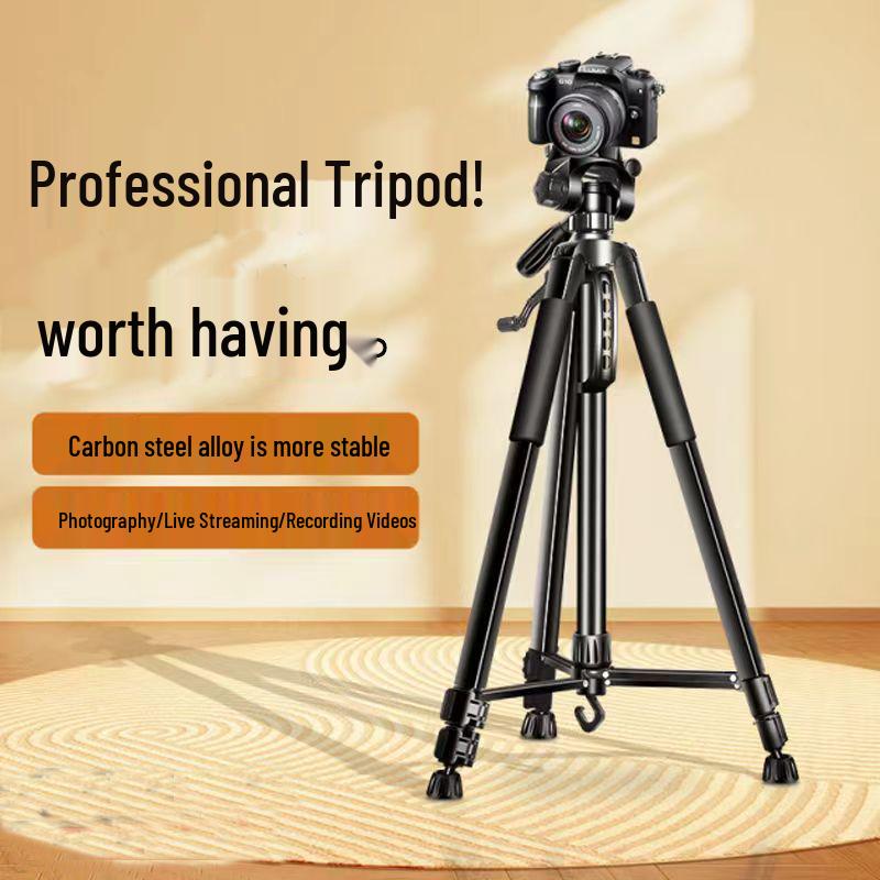 Universal Floor-Standing Tripod Phone Holder for Outdoor Live Streaming & Mirrorless Cameras