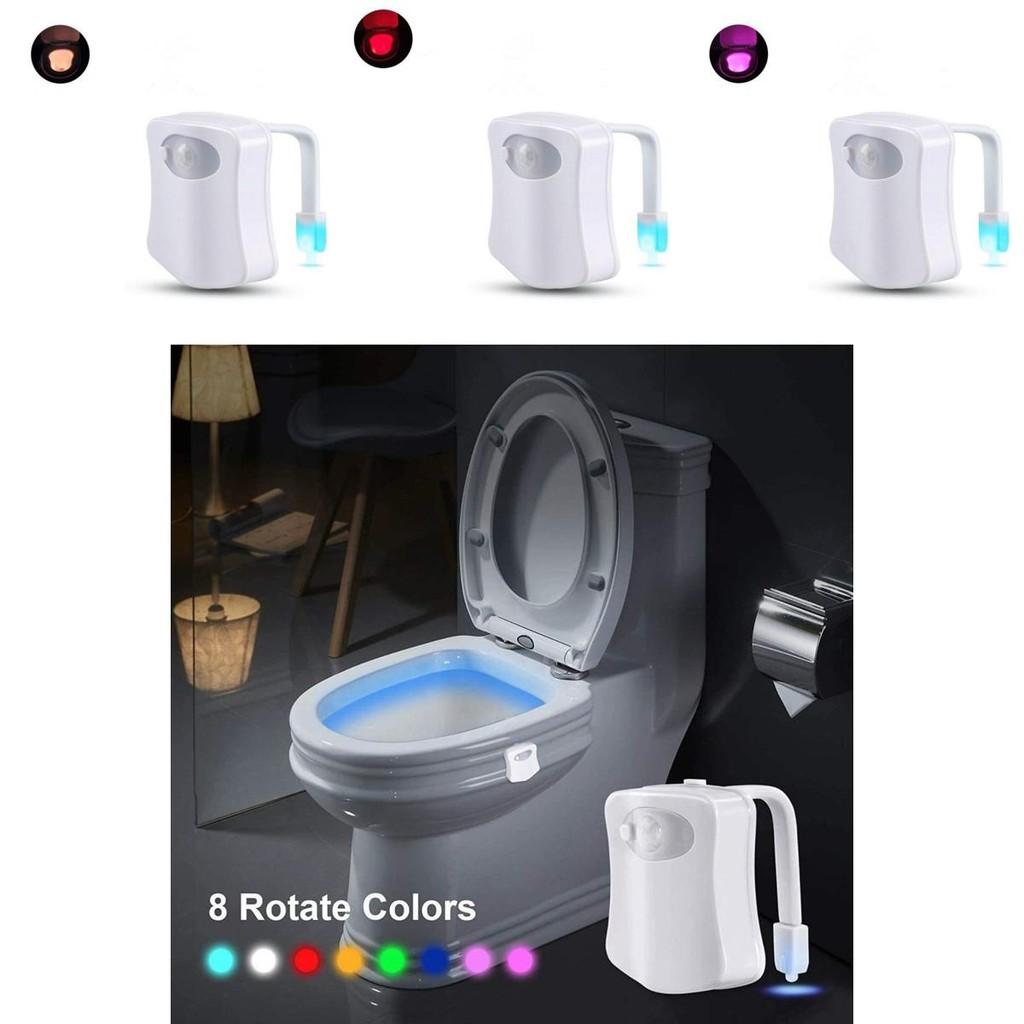 Modern Minimalist Toilet Night Light With 8 Color Led Sensor For Bathroom Ambiance