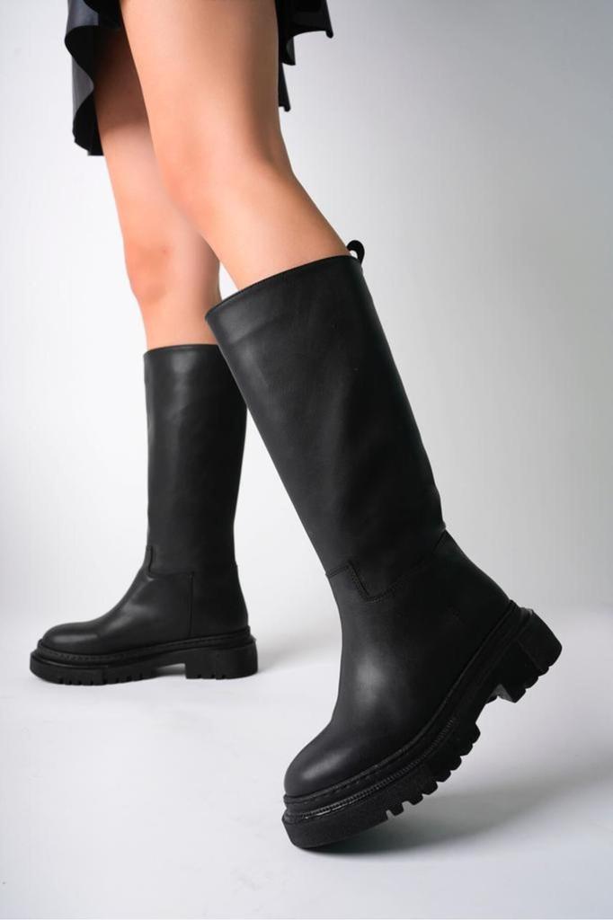 Women Modern Stylish Fashion Boots Boots Faux Leather Flat Pull On Zipperless Boots