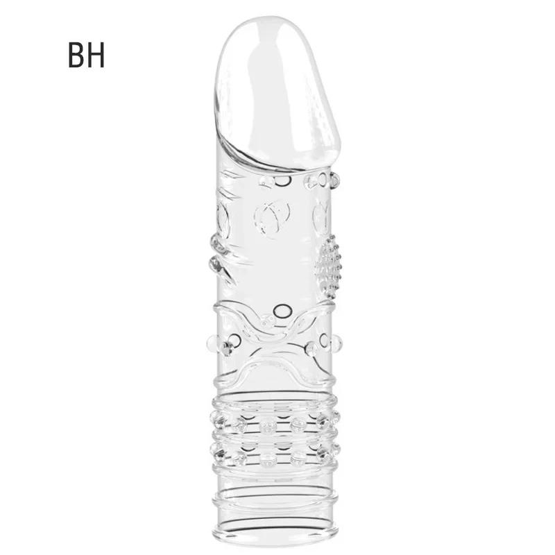 Penis Extend Sleeve Reusable Condoms Delay Ejaculation 15cm Penis Sleeve Cock Cover Sex Toy for Men Adult Sex Products