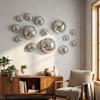 5Pcs Metallic Disco Ball Half Wall Decor Semicircle Glittery Dome-shaped Disco Wall Decor Glass Mirror Half-sphere Shape