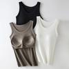 Modal Plus Size Women Sleeveless Camisole Top With Chest Pad Tank Tops High Elestic Soft