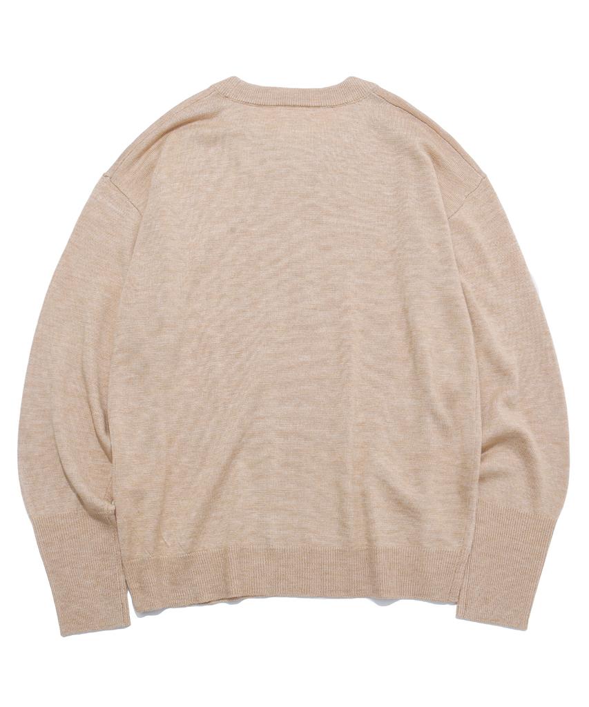 VERSE ONE Merino Wool Basic Knit Sweater Beige