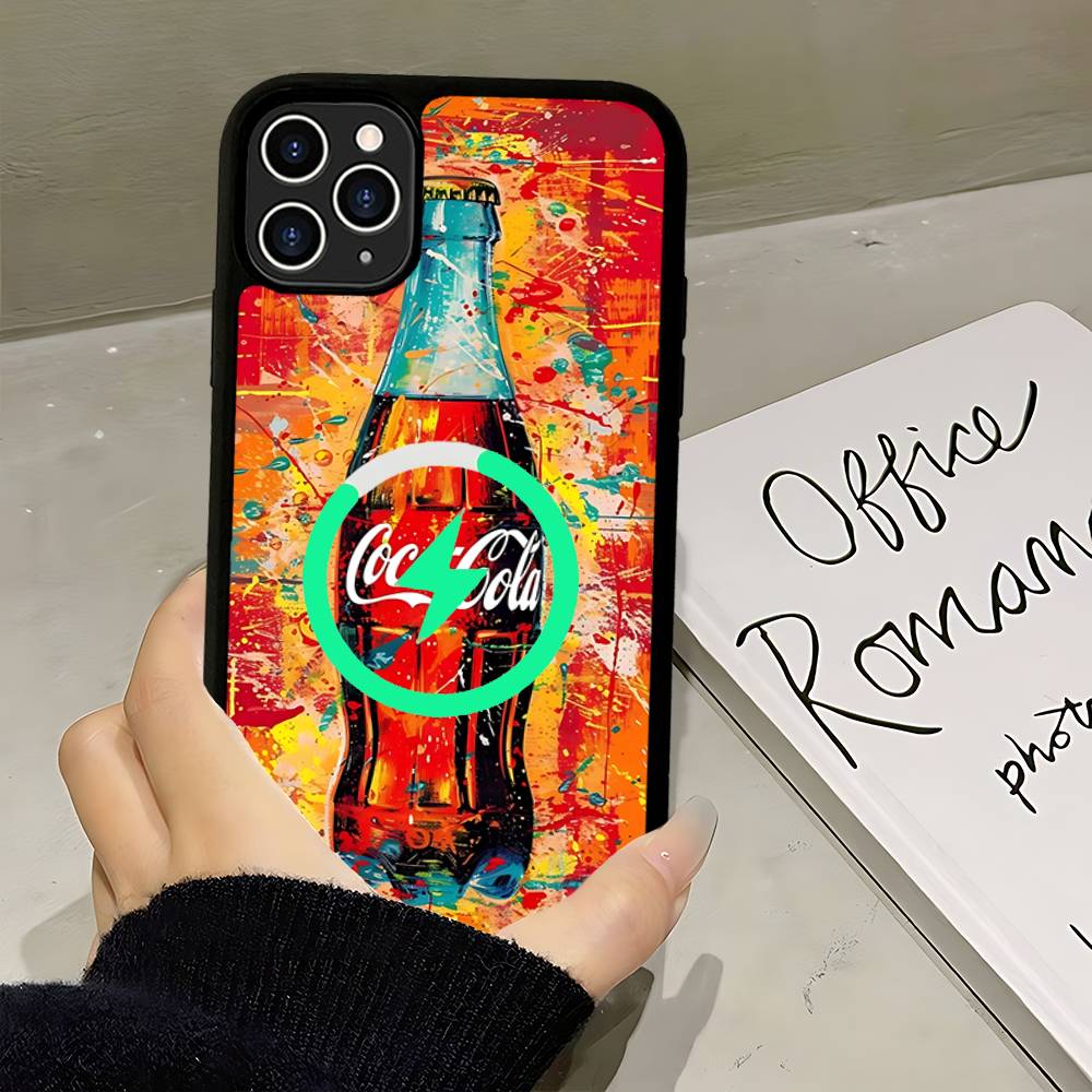 C-CocaS-Fashion Cola Phone Cover For IPhone 17 16 15 14 13 12 11 Pro Max Mini For Magsafe Magnetic Wireless Charge