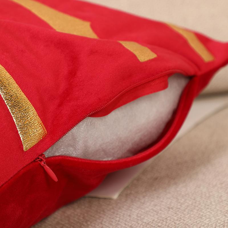 Li Velvet Bronzing Sofa Living Room Pillowcase Ins Style Nordic Car Waist Pillowcase Geometric Pattern