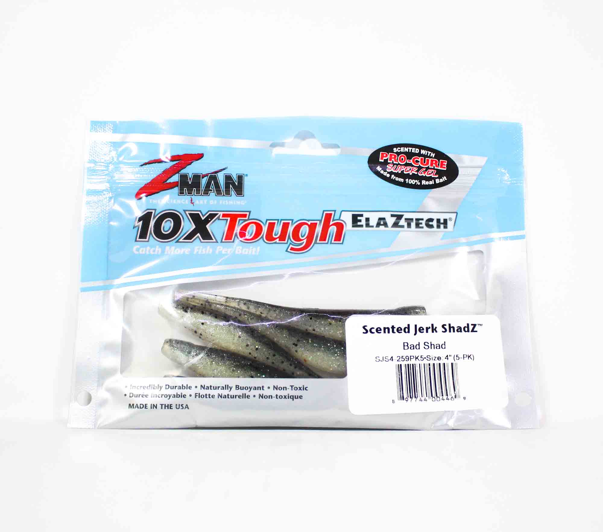 

Zman Soft Lure Jerk ShadZ 4 дюйма, 5 шт. в упаковке Bad Shad (4469)