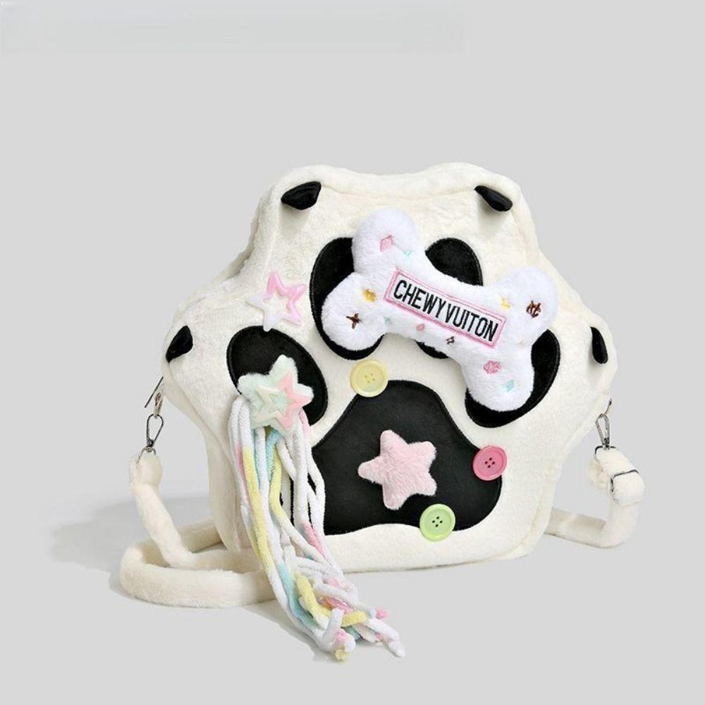 Lolita Cat Paw Plush Backpack Large Capacity Cat Student Schoolbag Gift