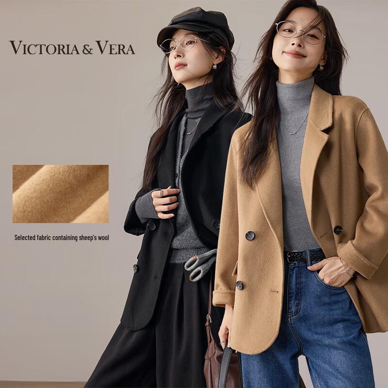 

VICTORIA&VERA Женское двубортное короткое пальто из смесовой шерсти S