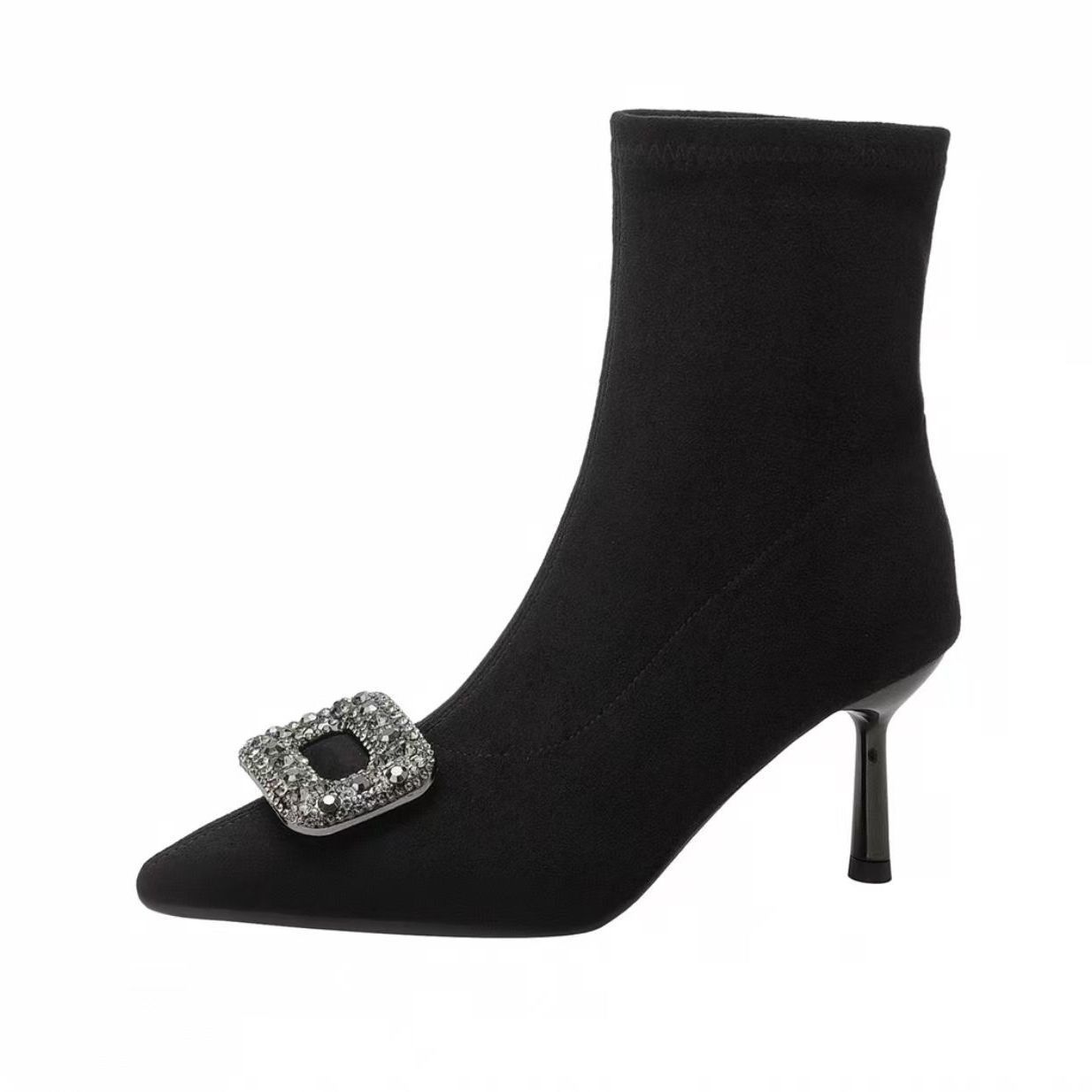 

Pointed toe thin season short socks boots fashion single boots American thin heel short boots women thin boots elastic 40