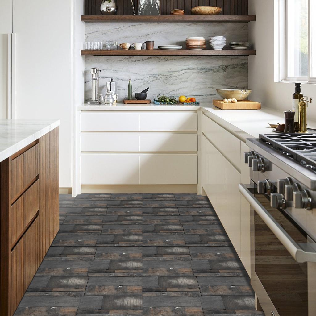American Wood Grain Floor Sticker Thickened Matte Pvc Floor Sticker Home Renovation Sticker Wall Sticker Self-Adhesive