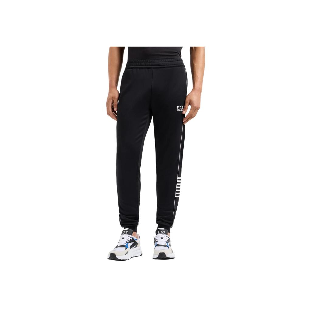 Emporio Armani EA7 SS24 Logo Mid-Rise Cuffed Casual Pants Men bottoms Black 6DPP53-PJ16Z-1200