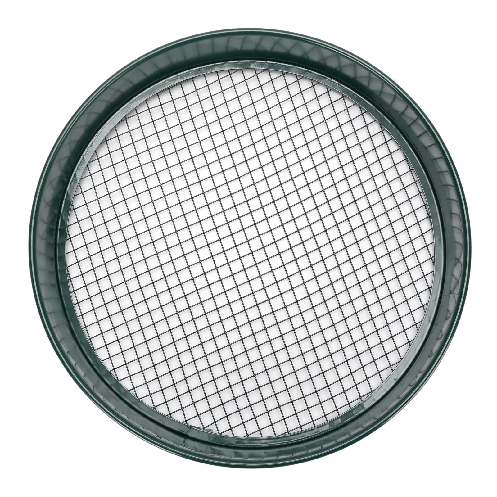 Hvy Duty Iron Soil Sifter Set with 4 Mesh Sizes 30.5cm Diameter 6.5cm Height Garden Sieve Mesh Screen for Rocks Stones