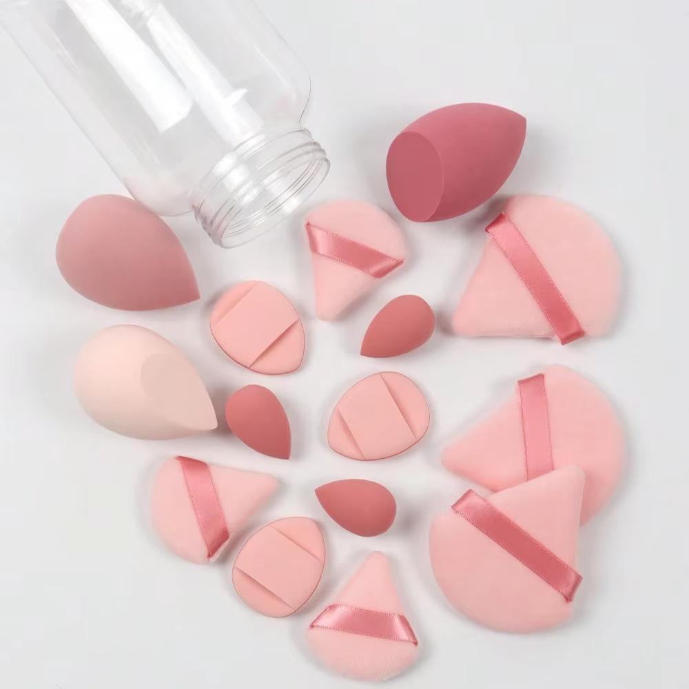 15-Piece Drift Bottle Makeup Sponge Set: Includes Thumb, Cotton, and Mini Puffs