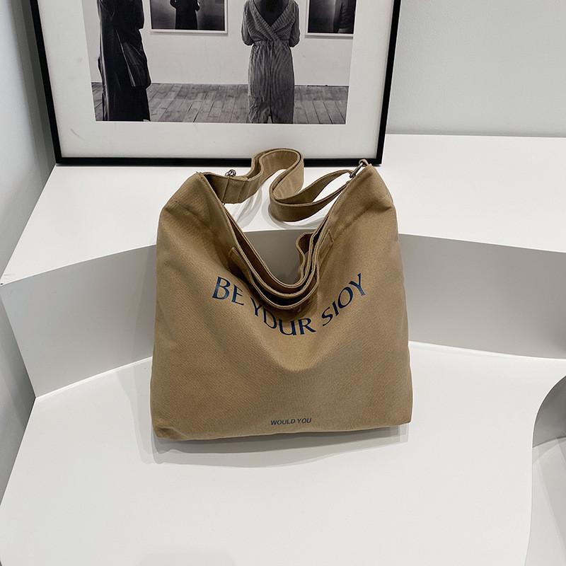 Fashionable And Chic Canvas Tote Bag Trendy 2024 Women s Underarm Handbag хаки