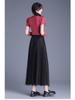 Elegant High Waist Pleated Silk Mesh Skirt – Double-Sided Versatile Fashion Skirt for Women