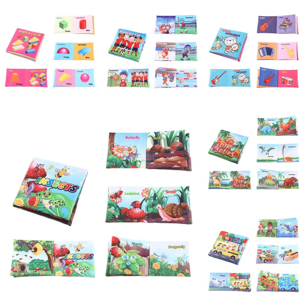 Baby Early Education English Enlightenment Cloth Book With Tear-resistant And Sound Paper Traffic Vehicles Children's Cloth Book