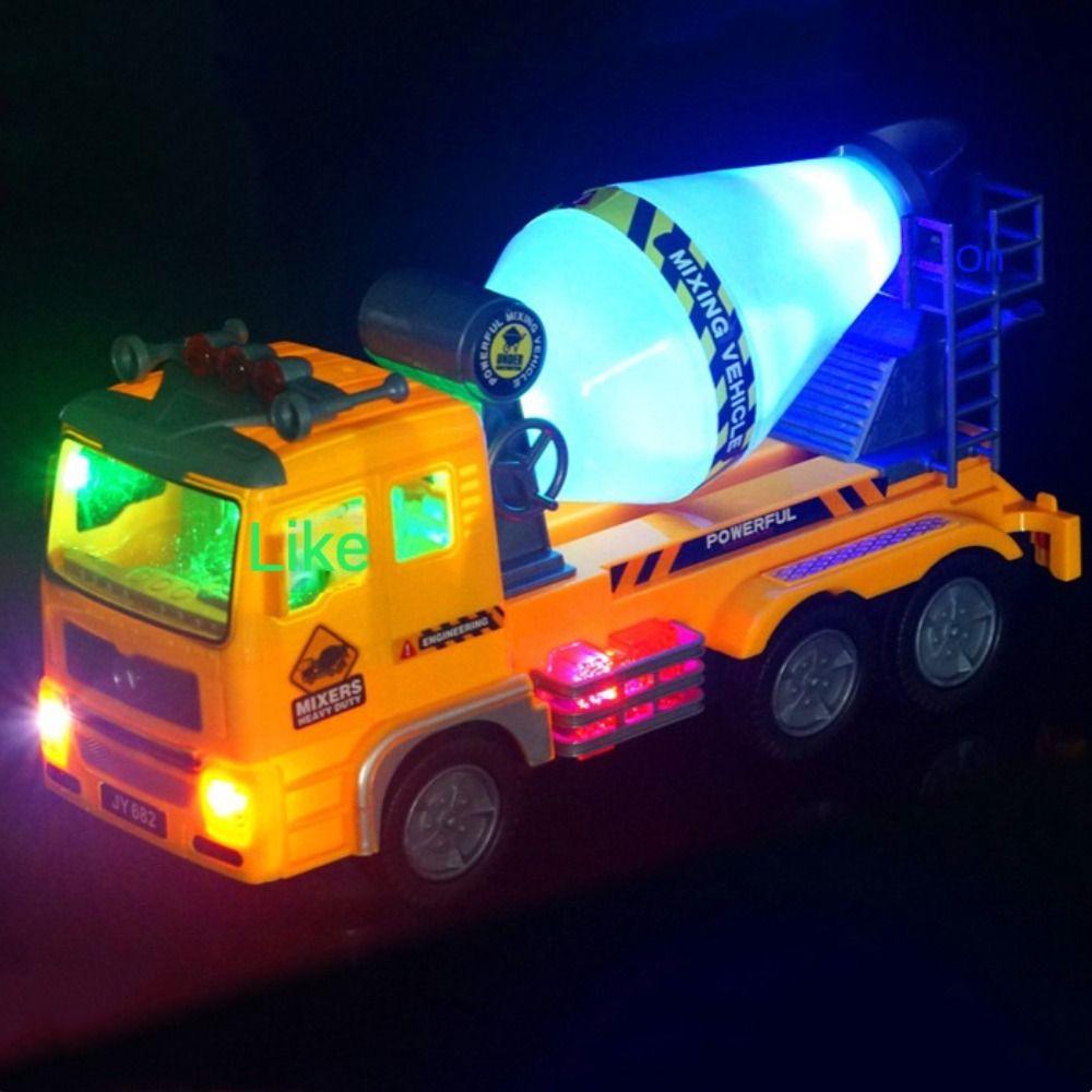

Flashing LED Fire Truck Toy Magnetic Model Vehicles Engineering Vehicles Toy Birthday Gift Mixer Truck