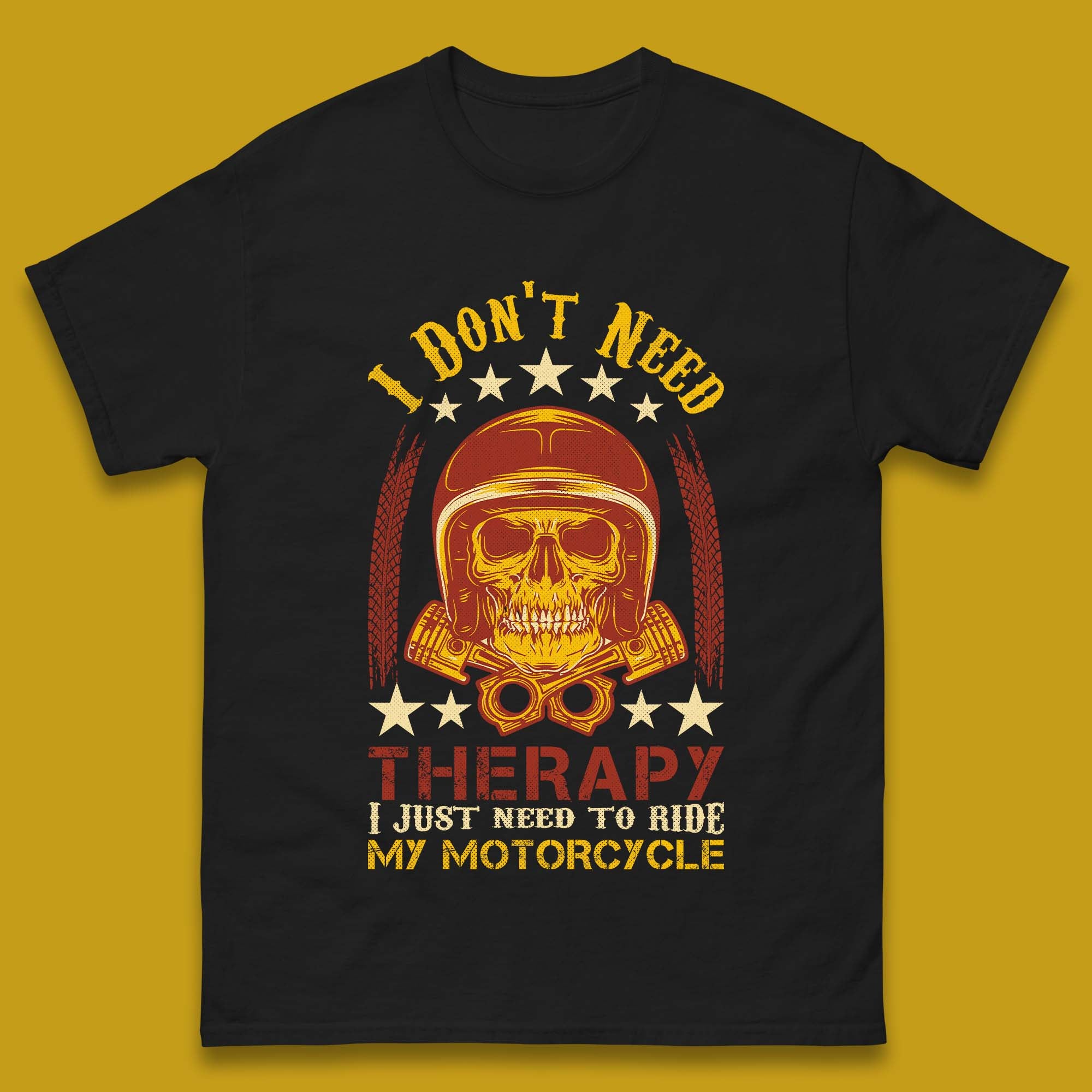 Motorcycle Therapy Mens T-Shirt Womens Tops Tees 4XL