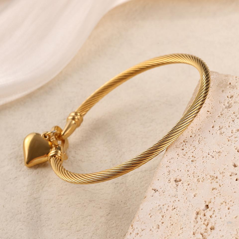 RAKOL  New Retro Romantic Love Stainless Steel Bracelet Set Is Suitable For Women's Travel, Party, Banquet Fashion Jewelry