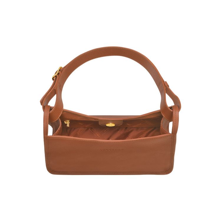 Longchamp Le Foulonné Metal Hardware Silver Leather Crossbody Shoulder Bag Women Bags Brown 10155021121