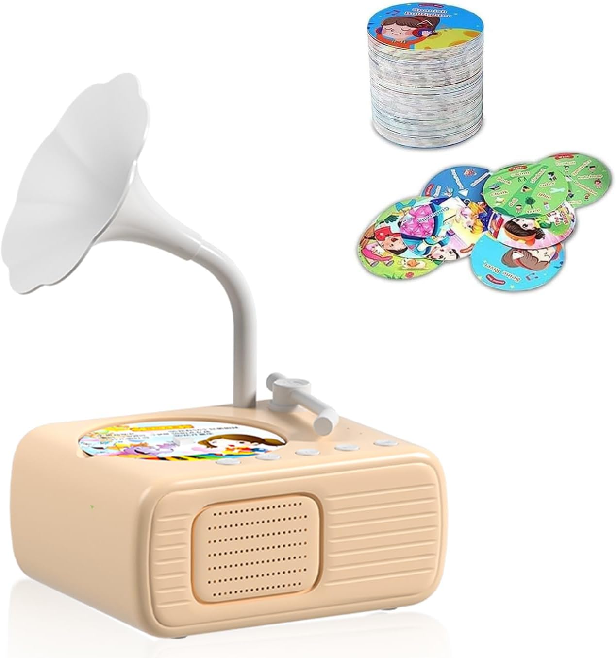 

Новый детский фонограф с 96 карточками, детский проигрыватель, детская машина для рассказывания историй, образовательный фонограф для мальчиков и девочек (зеленый) бежевый