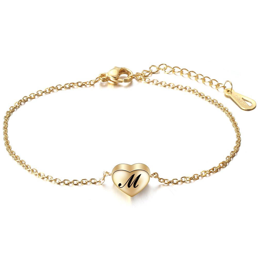 Fashionable, Individual and Trendy Heart-shaped Perforated Stainless Steel and Titanium Steel Bracelet and Anklets