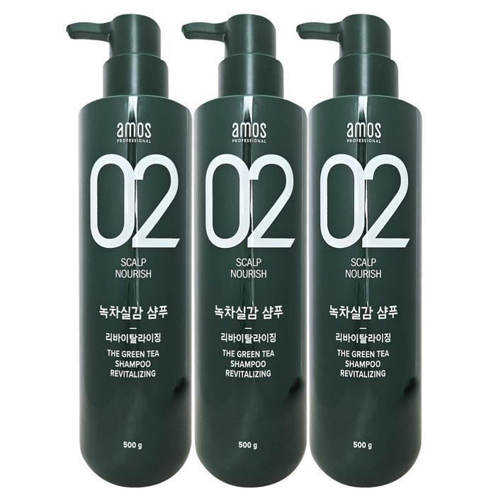 AMOS Green Tea Revitalizing Refreshing Shampoo for Oily Hair, 500g (3ea) (16167379)